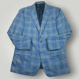 Tommy Hilfiger Blazer Sport Coat Mens 42R Slim Fit Performance Basketweave Plaid